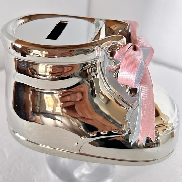 GODINGER Non-Tarnish Nickel Plated Finish Baby Trinket Keepsake Money Bank NIB - Picture 4 of 16